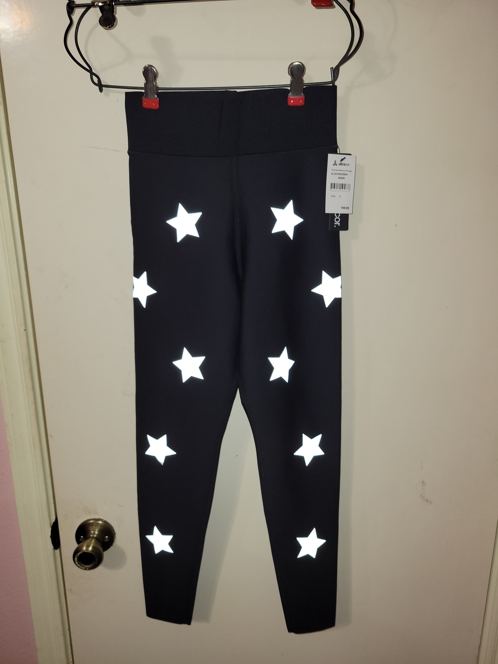 ultracor Black Leggings with Reflective White Stars